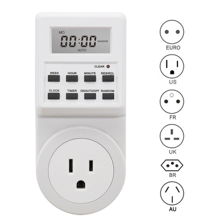 Manufacturer supplies small screen timer switch smart socket, timer socket, household multi-function timing socket