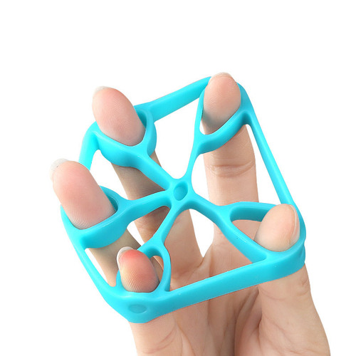 Silicone five-finger training puller, round five-hole finger-connected stretching and expansion hand decompression exerciser