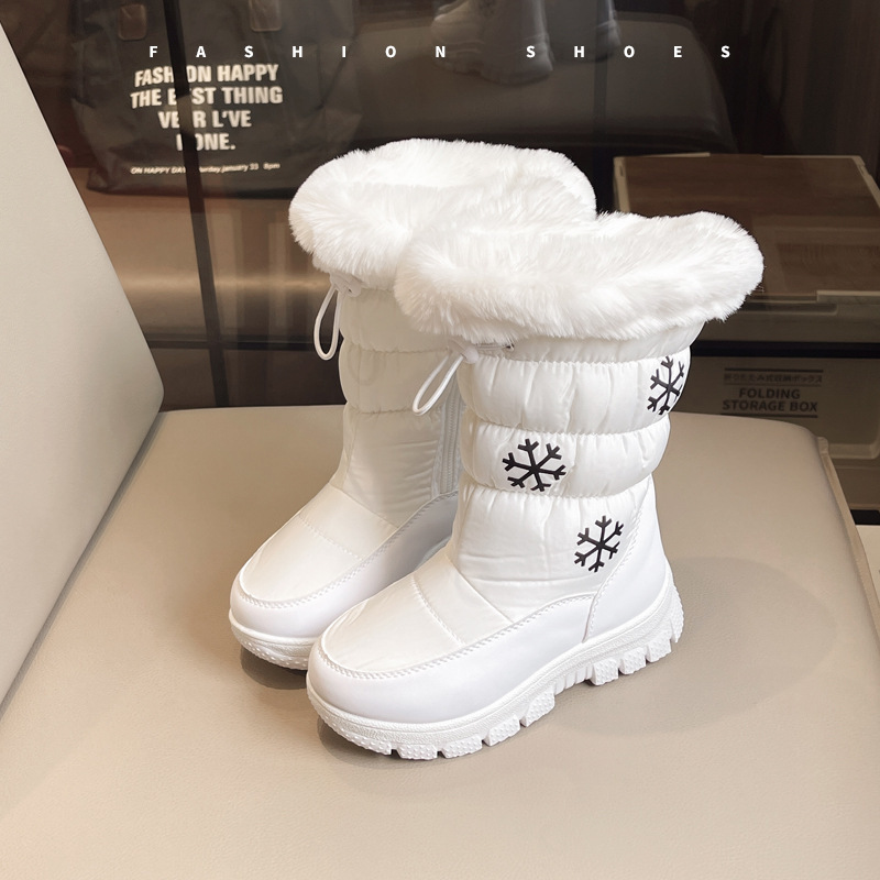 外贸儿童雪地靴2025冬季新款中筒加厚底保暖棉鞋防水加绒现货批发|undefined
