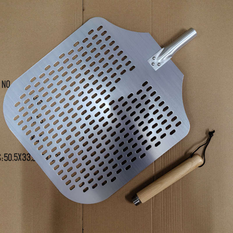 Pala de pizza de stock del fabricante, pala de aluminio, pala de pastel, mango de madera desmontable, fuga 12/14/16 pulgadas, transferencia de horneado, pala de pizza image 31