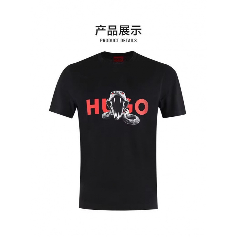 Cross-Border Hugo Short-Sleeve 230g T-Shirt New Style Printed Short-Sleeve T-Shirt Trendy Men's Foreign Trade Pure Cotton One-Piece Dropshipping Cross-Border Hugo Short-Sleeve 230g T-Shirt New Style Printed Short-Sleeve T-Shirt Trendy Men's Foreign Trade Pure Cotton One-Piece Dropshipping