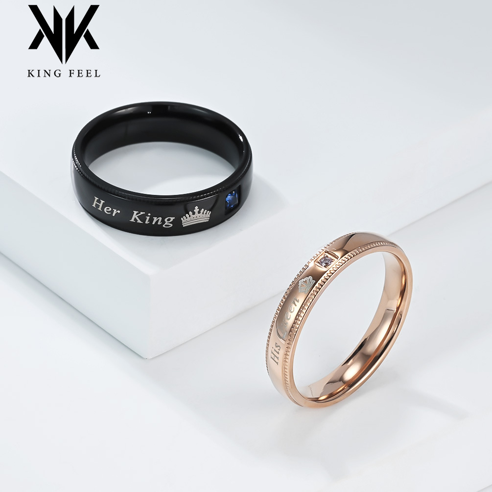 Partnerringe aus Titanstahl, König- und Königinnenschmuck, klassisch-modisch, geometrisch, Unisex-Jubiläumsring_voghion.com