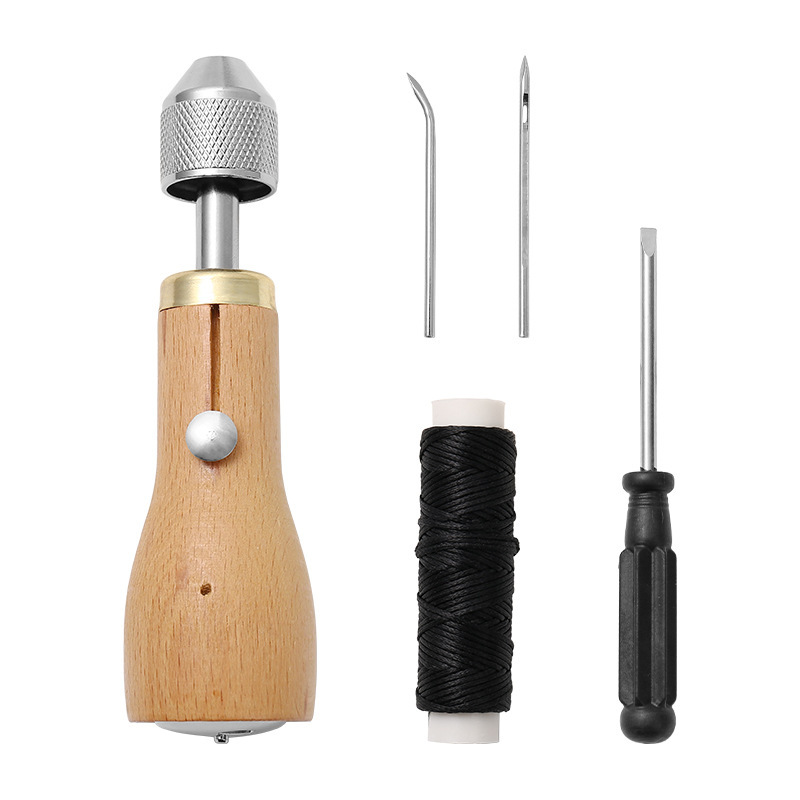 DIY皮雕工具皮革缝纫缝线器 皮革皮艺皮雕塑型器菱斩手缝机穿线器|undefined