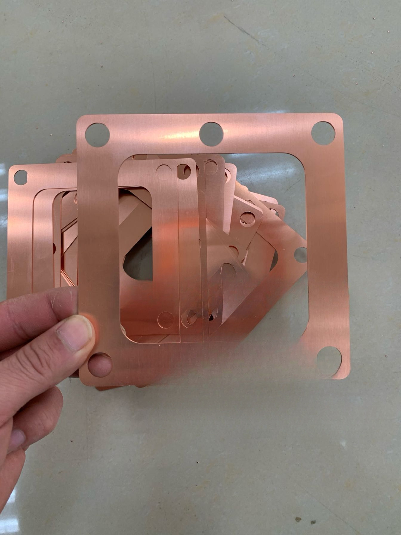 方形紫铜垫片双螺杆挤出机1mm2mm精品紫铜四氟石棉挡料块加工定