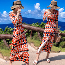 三亚旅游衣服超仙沙滩裙一片式波西米亚长裙海边度假连衣裙女夏季