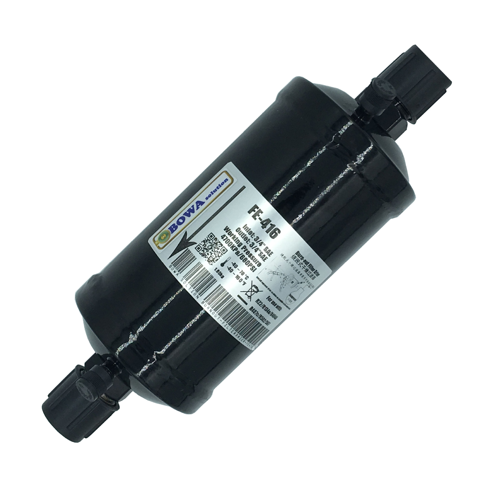 烧毁型干燥过滤器在压缩机电机修复后用于吸收系统内的酸和水分