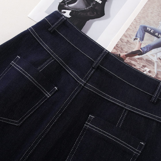dark blue Denim Skirt A- Line Skirt Women's 2025 New Spring and Autumn Loose Slimming Mid-Length Dape Umbrella Skirt