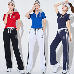 2023 Spring and Summer New Square Dance Costume Sports Casual Dance Dress Roman Cotton Print Straight Leg Ghost Step Dance Suit