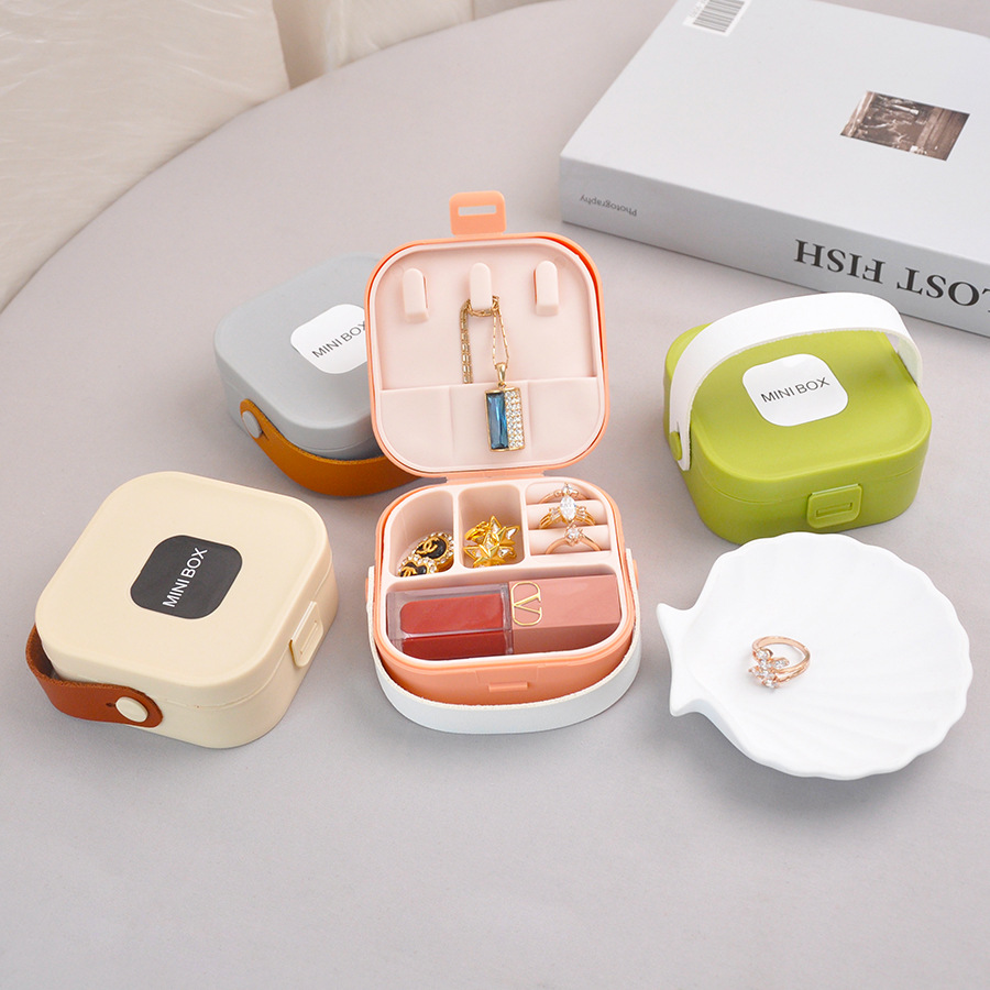 Portable Jewelry Box, Ring Jewelry Box, Necklace Lipstick Compartment, Multi-Functional Pp Plastic Storage Box, Carry-On