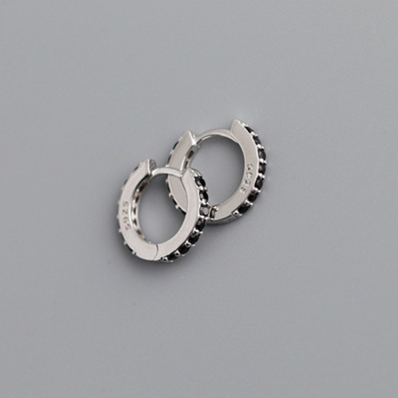 2021 New Foreign Trade 7mm Europe and America Cross Border S925 Silver round MicroInlaid Color Zircon Earrings Earrings Earrings for Womenpicture2