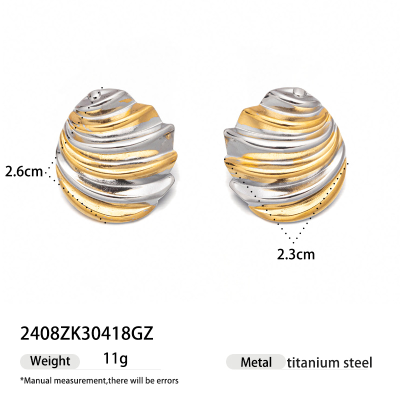 Taina auriculares de acero inoxidable lujosos de alto nivel, geometría minimalista, acero de titanio corrugado no se desvanece, auriculares transfronterizos europeos y estadounidenses