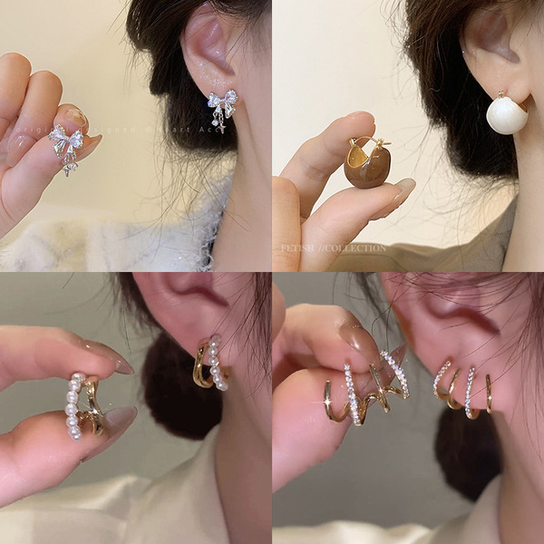 retro elegant universal earrings from pearl