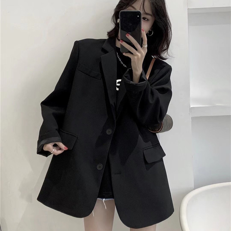 2026 Spring and Autumn Black Blazer for Women Korean Style British Fashion Internet Celebrity Design Suit Women's Fashion Elegant Look