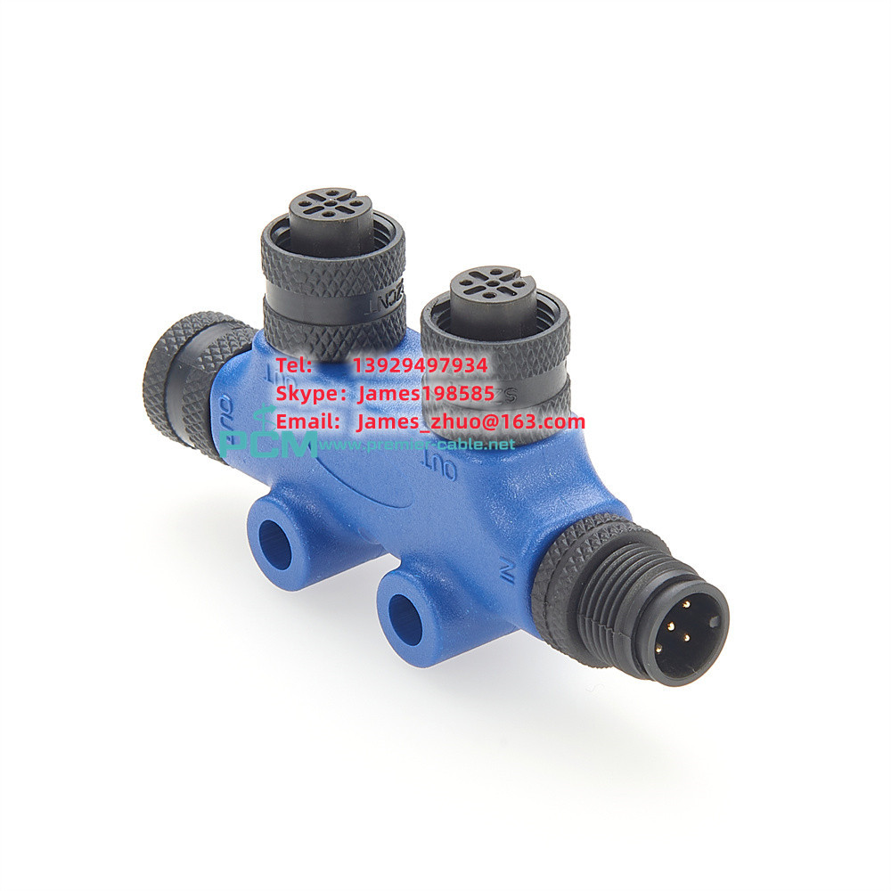 2通连接器NMEA 2000 IP68 5触点4A 60V 防水Tee连接器