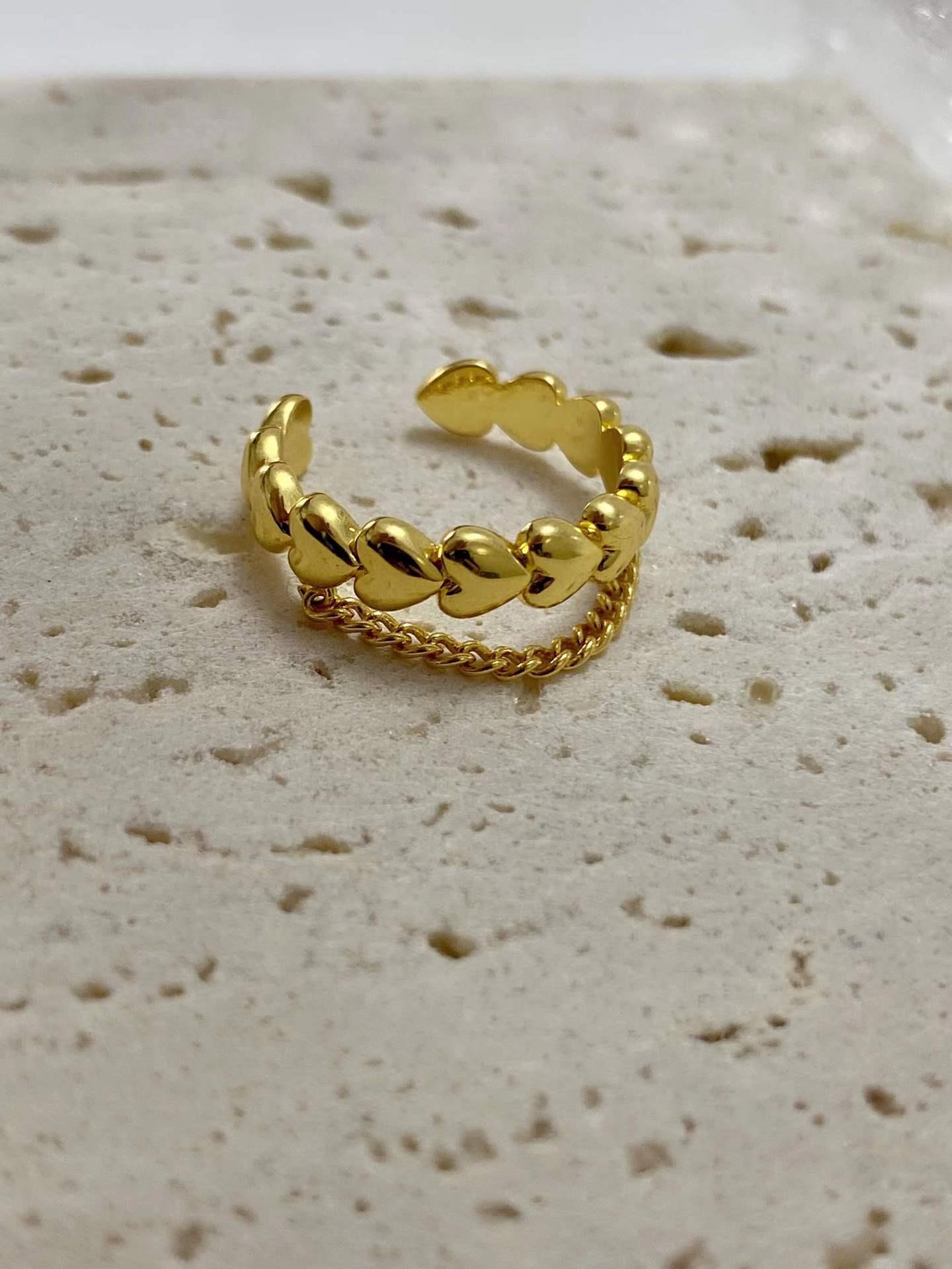 Simple Style Heart Shape Copper Plating Rings 1 Piece