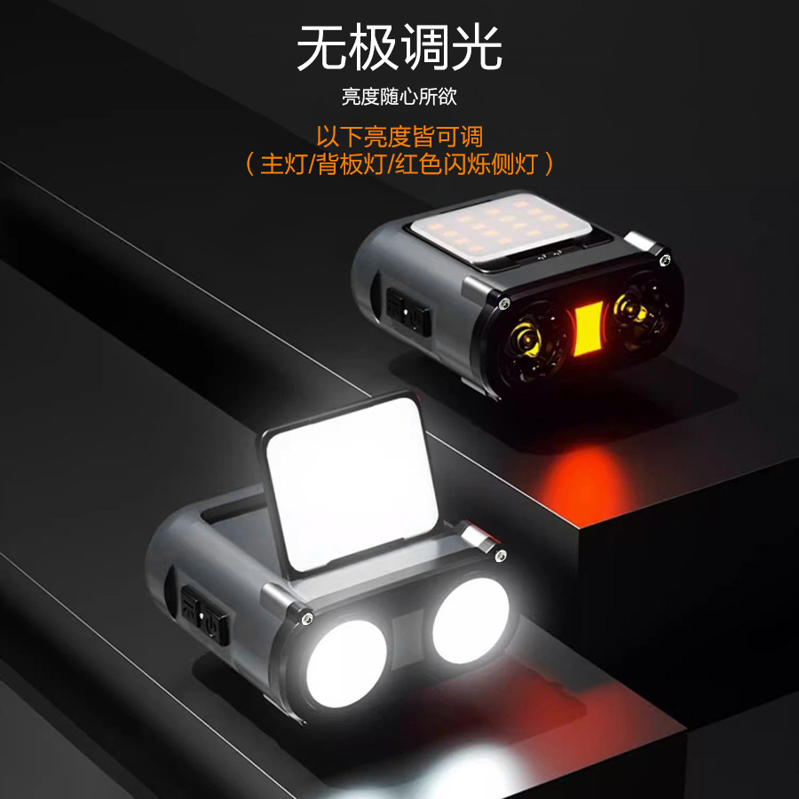 Transfronterizos venta caliente faro agitando inducción TYPE-C carga larga duración luz de pesca nocturna sombrero lámpara de clip lámpara de bicicleta