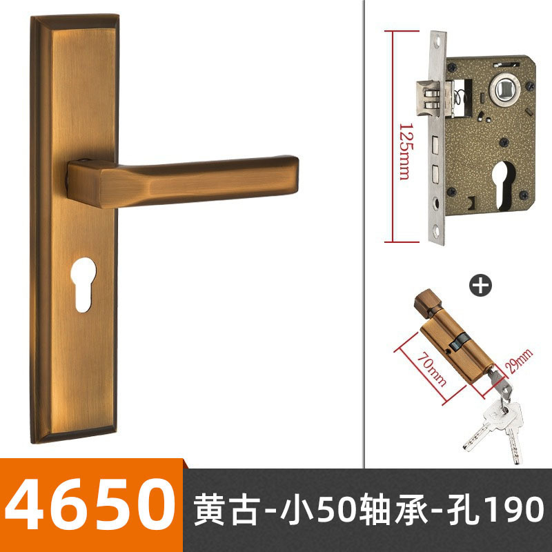 耐奢铝合金黄古铜门锁  欧式房门静音执手锁 通用型轴承木门锁具|undefined