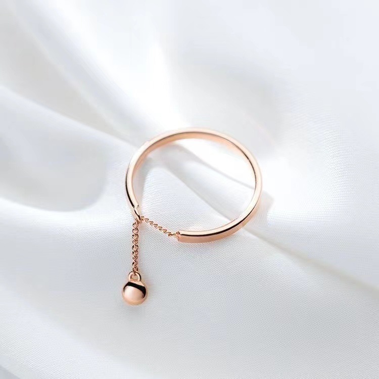 Cadena Beanie anillo femenino ins nicho diseño moda personalidad anillo simple abierto Ajustable anillo liso