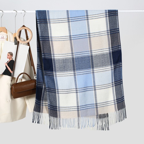 European and American Fashion Classic Color Grid Scarf for Women Autumn and Winter Warmth Preservation Fake Cashmere Scarf for Men and Women Same Style Factory