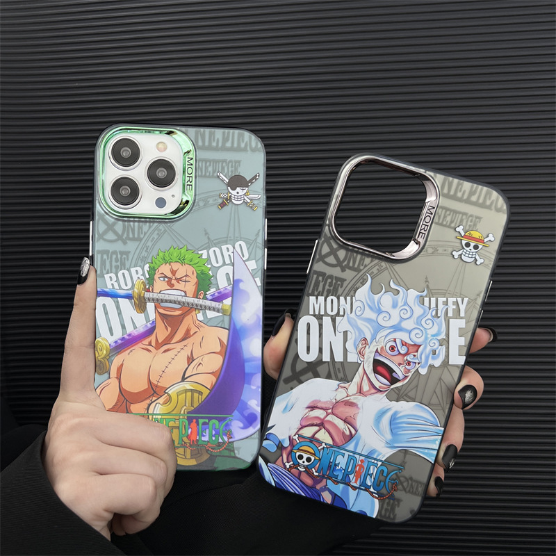 トレンドブランドアニメ風iPhone17ケース iPhone16電気メッキシルバー13IMD二層15Promaxハードケース|undefined
