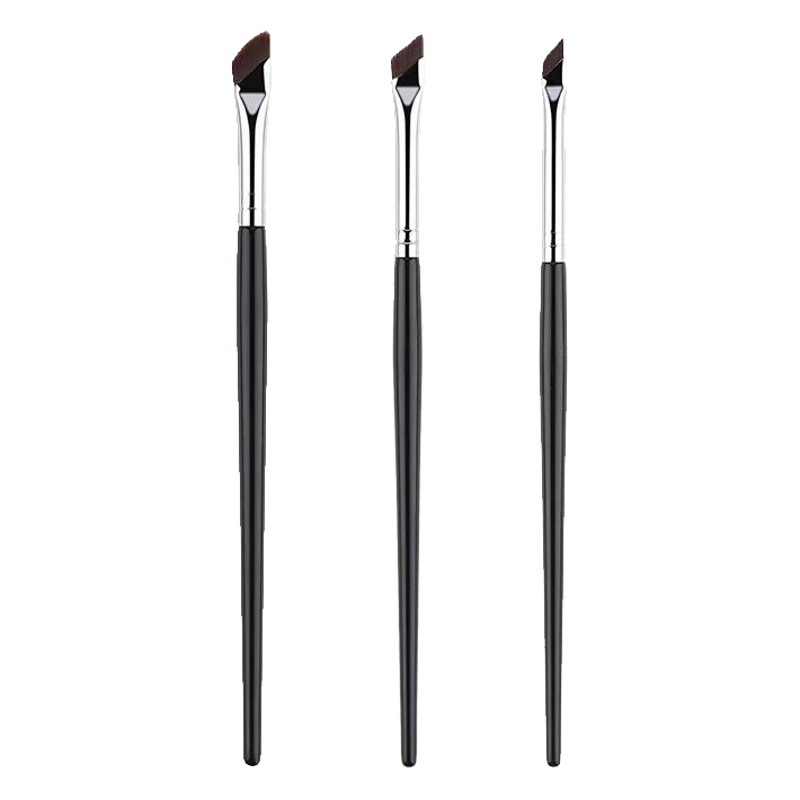 En stock hoz delineador de ojos cepillo oblicuo ángulo de la cuchilla cepillo de cejas delineador de ojos cepillo de maquillaje acostado gusano de seda cepillo de cejas cepillo de ojos al por mayor