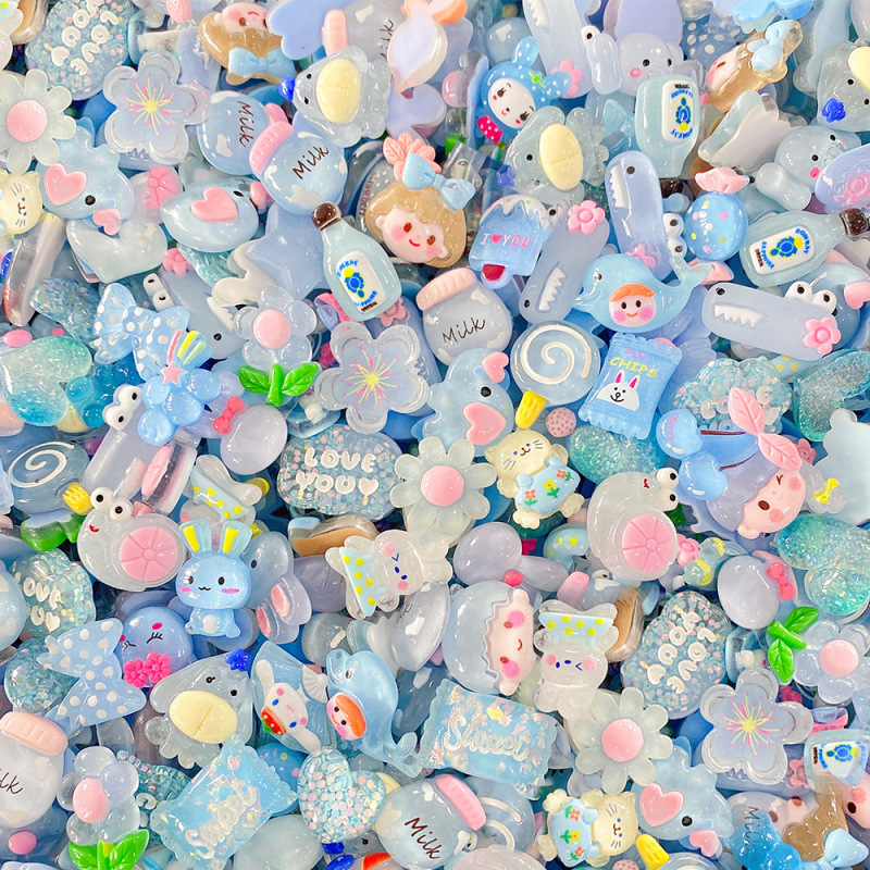 超萌えアニメ系食游福袋樹脂アクセサリーdiyアクセサリー携帯ケースヘアクリップクリームゴムアクセサリー置物|undefined