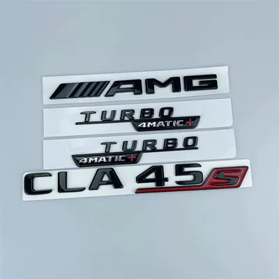 CLA45 car emblem blacked out: Car logo - standard-four-piece-set-cla45s-black-and-red