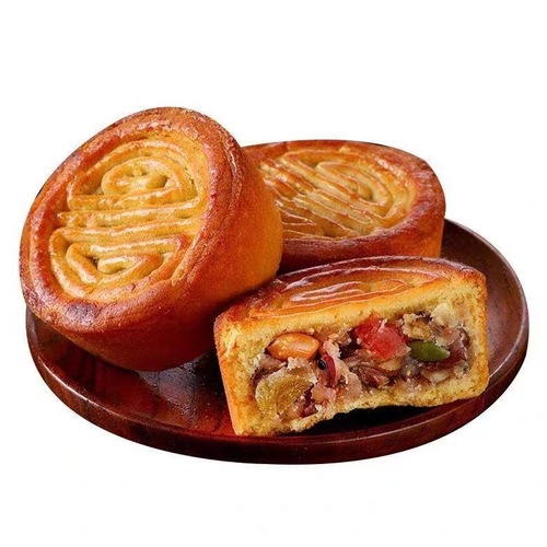 Wooden xylitol egg mooncake five-kernel sugar-free extra soft cake crust mooncake old-fashioned traditional pastry wholesale