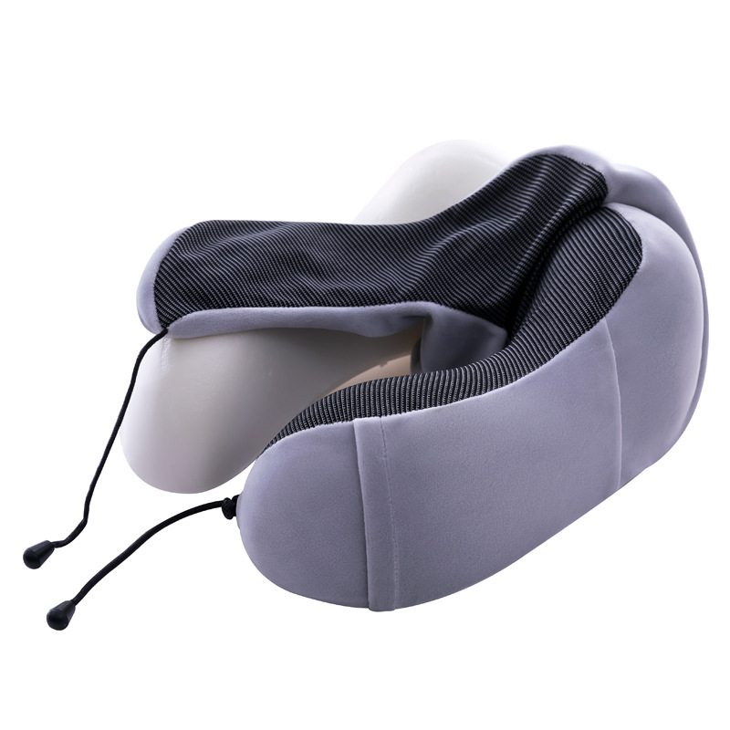 Algodón de memoria transfronteriza almohada de cuello tipo U almohada de columna cervical tela magnética almohada de avión de viaje portátil almohada de cuello almohada de cuello
