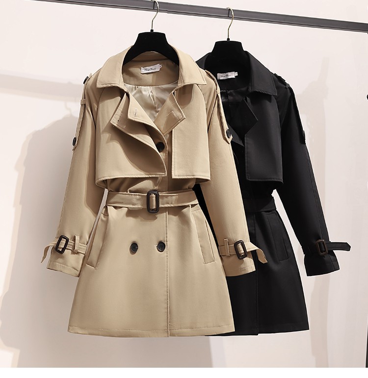 Gabardina elegante estilo britânico para mulher petite_voghion.com