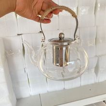 銅把玻璃提梁壺蒸煮茶壺蒸茶器家用耐高溫泡茶壺電陶爐燒水壺套裝