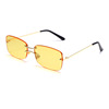 Square fashionable metal marine sunglasses hip-hop style, 2022 collection