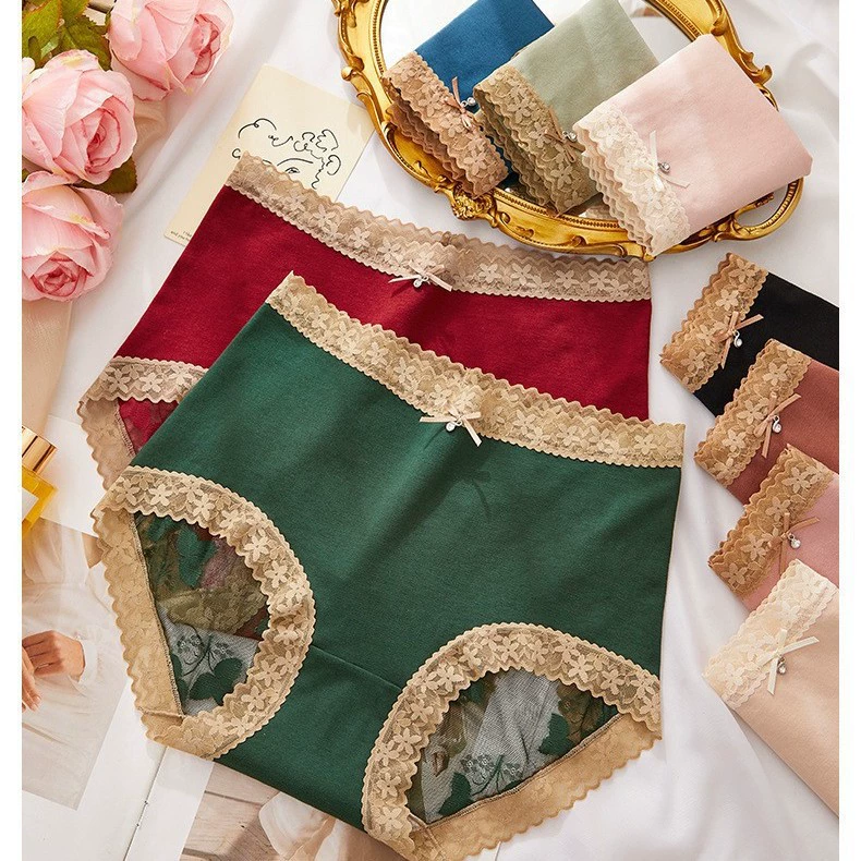 Большой размер трусики с высокой талией хлопчатобумажная женщина легкий живот без следов комфорта дышащий антибактериальный кружевной дамы трусы новый стиль