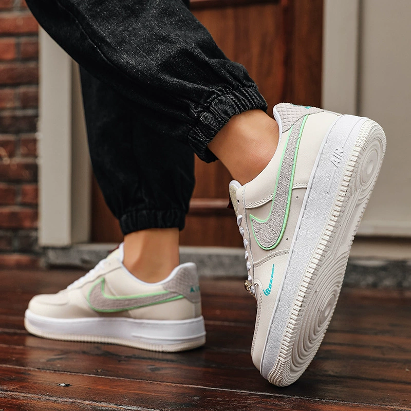 Низкие кроссовки (Nike Air Force 1) Air Jordan / AJ1 стиль, белые низкие топы, размеры 36–44
