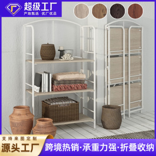 Cross-border hot-selling foldable shelf household floor storage rack multi-functional storage rack portable shelf