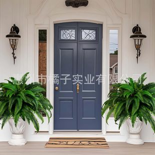 Simulated Green Plants 80 Persian Fern Leaves Fern Grass Hanging Basket Boston Grass Plant Wall Accessories Home Decoration