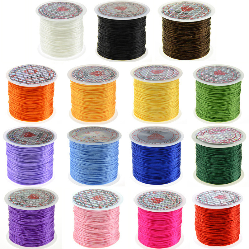 Elastic Cord White Flat Crystal Thread for Beading, Elastic String for Handmade Bracelets, Beading Thread, Elastic Rope for Jewelry