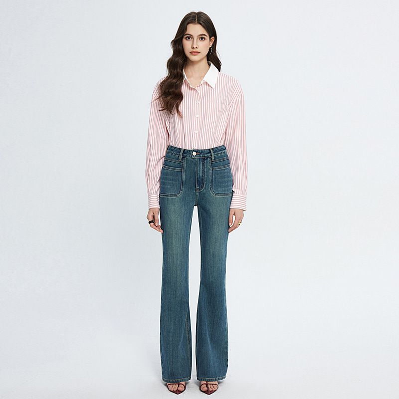 HEY+JEANSHigh-end Counter Quality Flared Jeans For Women Spring High Waist Slim Stretch Versatile Pants