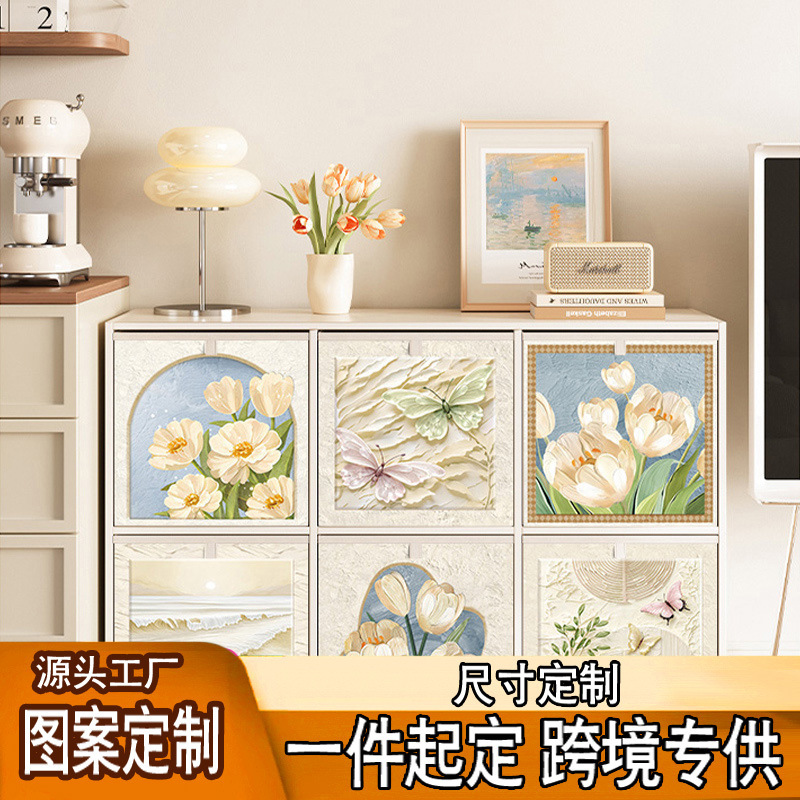 跨境批发奶油风收纳箱家用布艺收纳盒衣物收纳筐卡莱克格子整理箱|undefined