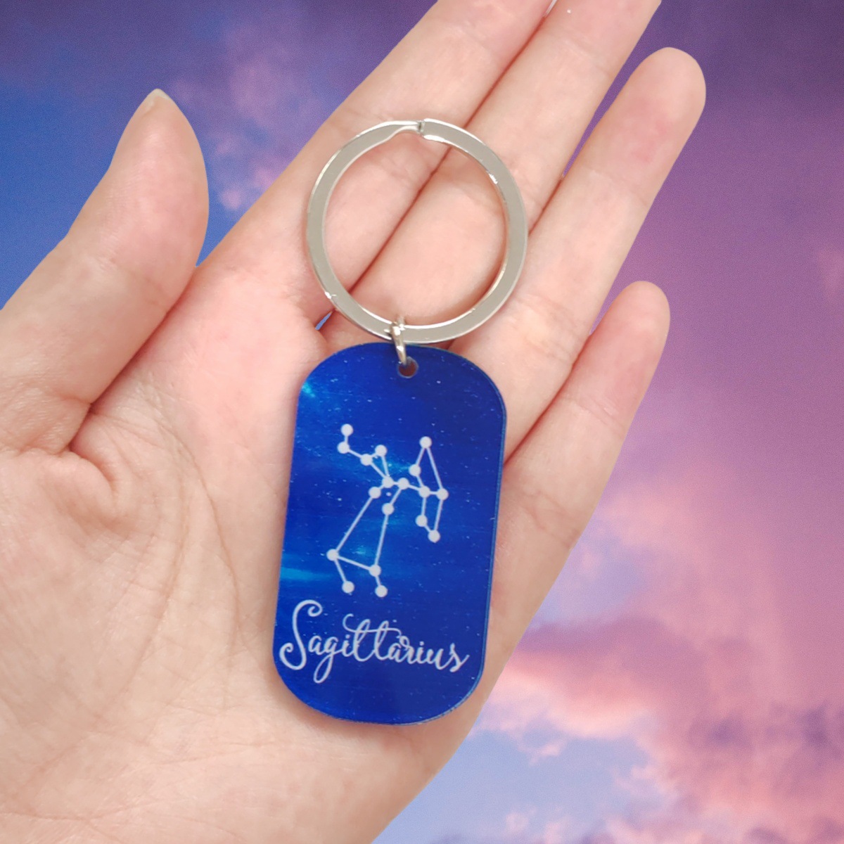 12g Weight Keychain Classification 1 Piece Quantity Daily Occasion Acrylic Material Letter, Constellation Pattern Unisex Gender Romantic Style Romantic Letter Constellation Arylic Unisex Keychain 7