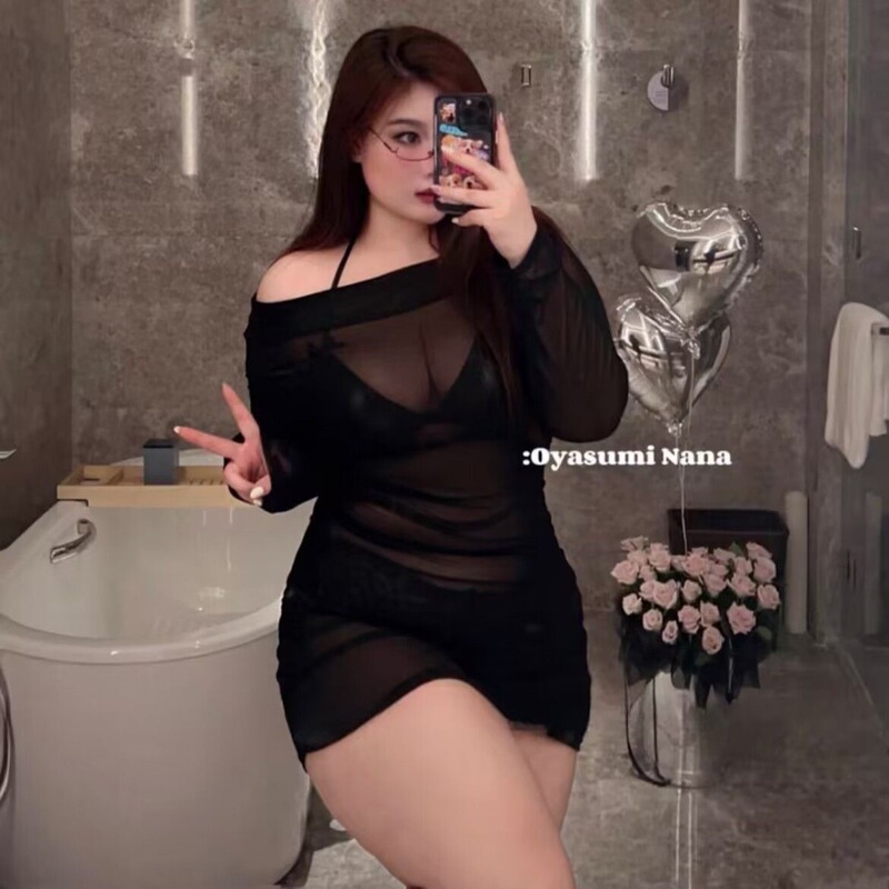 Plus Size Three-Point Bra and Panties Set Sexy Underwear See-Through Mesh Ultra-Thin Hip Skirt Sexy Dress Plus Size Three-Point Bra and Panties Set Sexy Underwear See-Through Mesh Ultra-Thin Hip Skirt Sexy Dress