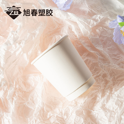 Factory wholesale coffee cup disposable paper cup with lid can be printed with logo double layer thickened insulated hot drink milk tea cup