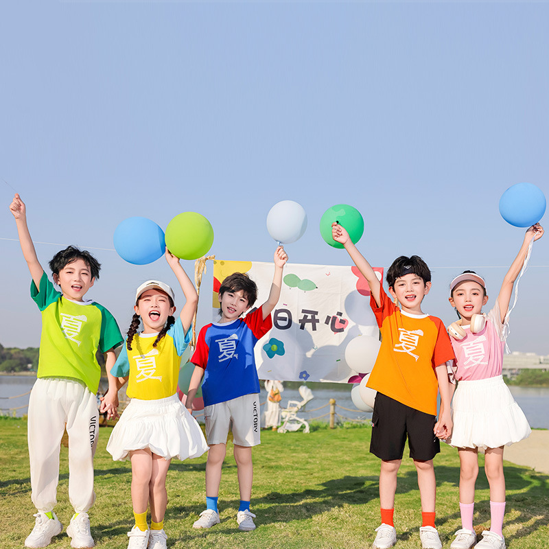어린이 치어 리더 공연 옷 초등 및 중등 학교 학생 봄 게임 수업 옷 유치원 댄스 라라 공연 옷