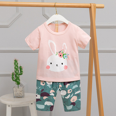 prince children Cartoon Short sleeved Home Furnishings Boys girl Cotton pajamas suit wholesale Foreign trade supply