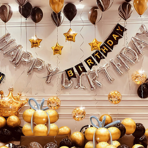 Birthday balloons decorations party scene setup surprise for girls and boys children background wall celebrity props