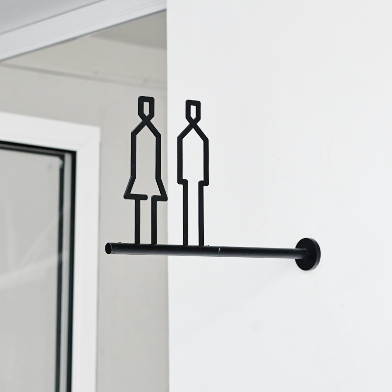 Creative Men's and Women's Restroom Signs Stereo Logo Signs Public Restroom Bathroom Side Hanging Metal Door Signs