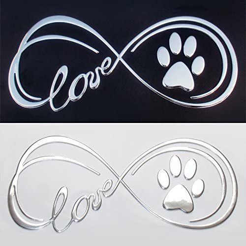 Amazon 3D pata de metal estéreo pegatinas coche lindo amor huellas portátil decorativo calcomanías se puede personalizar