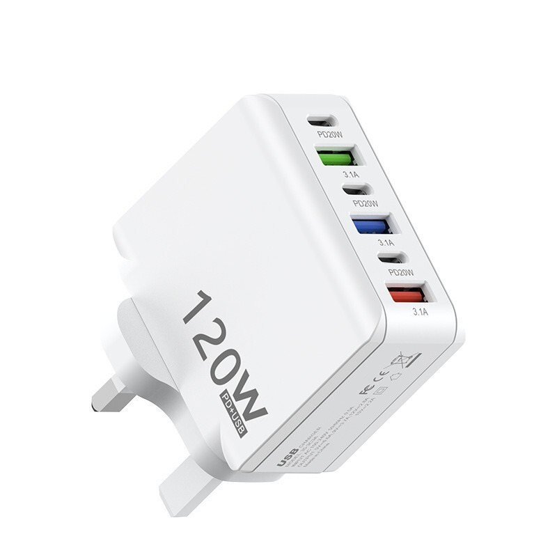 120Wスマートフォン充電器3USB 3PD美規欧規英規多口充電器ヘッド|undefined