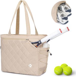 Cross-Border Tennis Handbag with Shoe Compartment Extra Large Quilted Pickleball Waterproof Lightweight for Men and Women