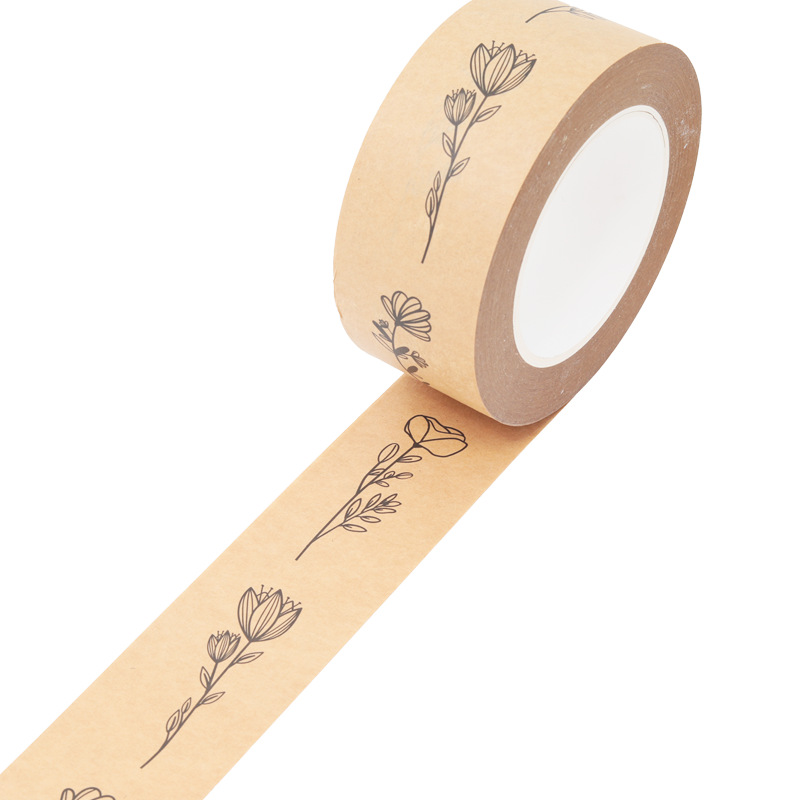 Venta directa de fábrica de cinta de papel kraft activada por agua con adhesivo, alta viscosidad, fuerte sellado y empaquetado, imprimible y grabable.